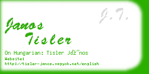 janos tisler business card